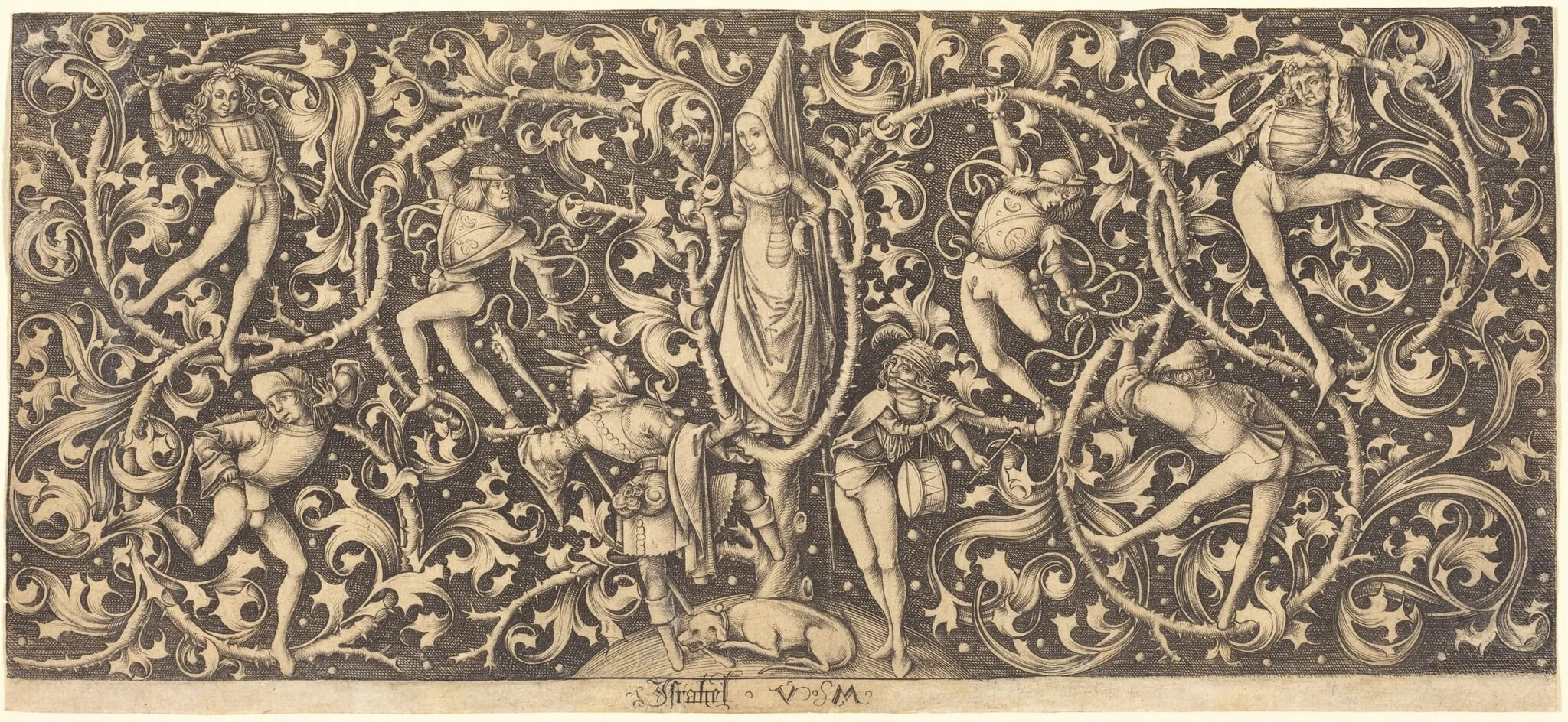 Ornament with Morris Dancers, detail