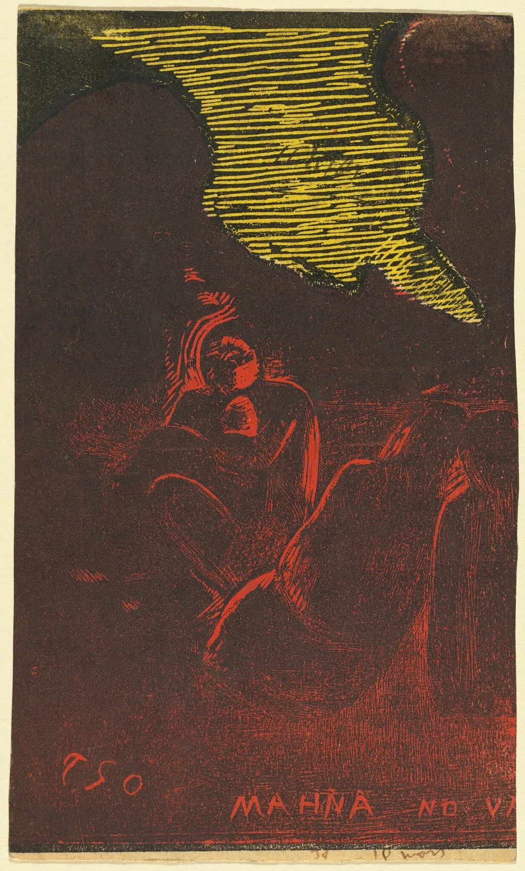 Mahna no Varua Ino (The Demon Speaks) [verso], by Paul Gauguin, ink, 1894