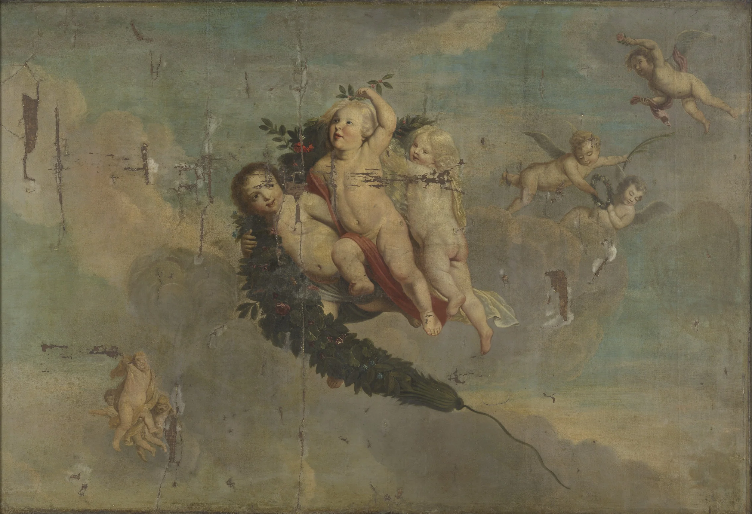 Putti with a Festoon, detail