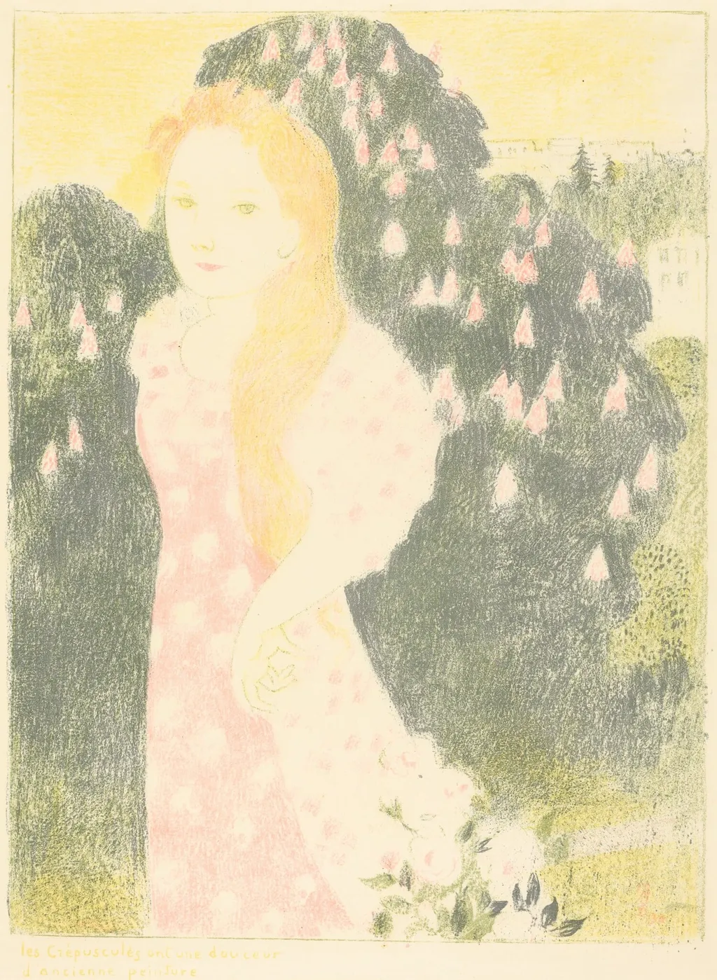 Les crépuscules ont une douceur d'ancienne peinture, by Maurice Denis, ink, 1896