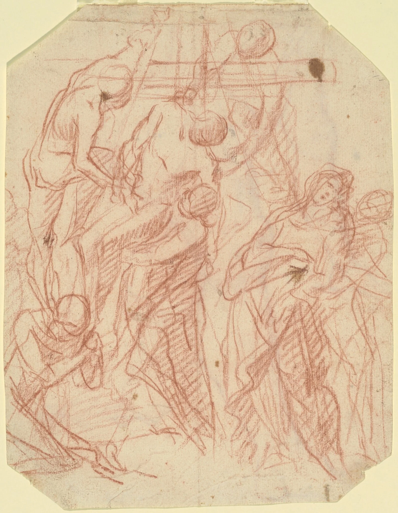 The Descent from the Cross (recto), detail