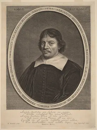 Adriaen Heereboord, by Jonas Suyderhoff, ink, 1647