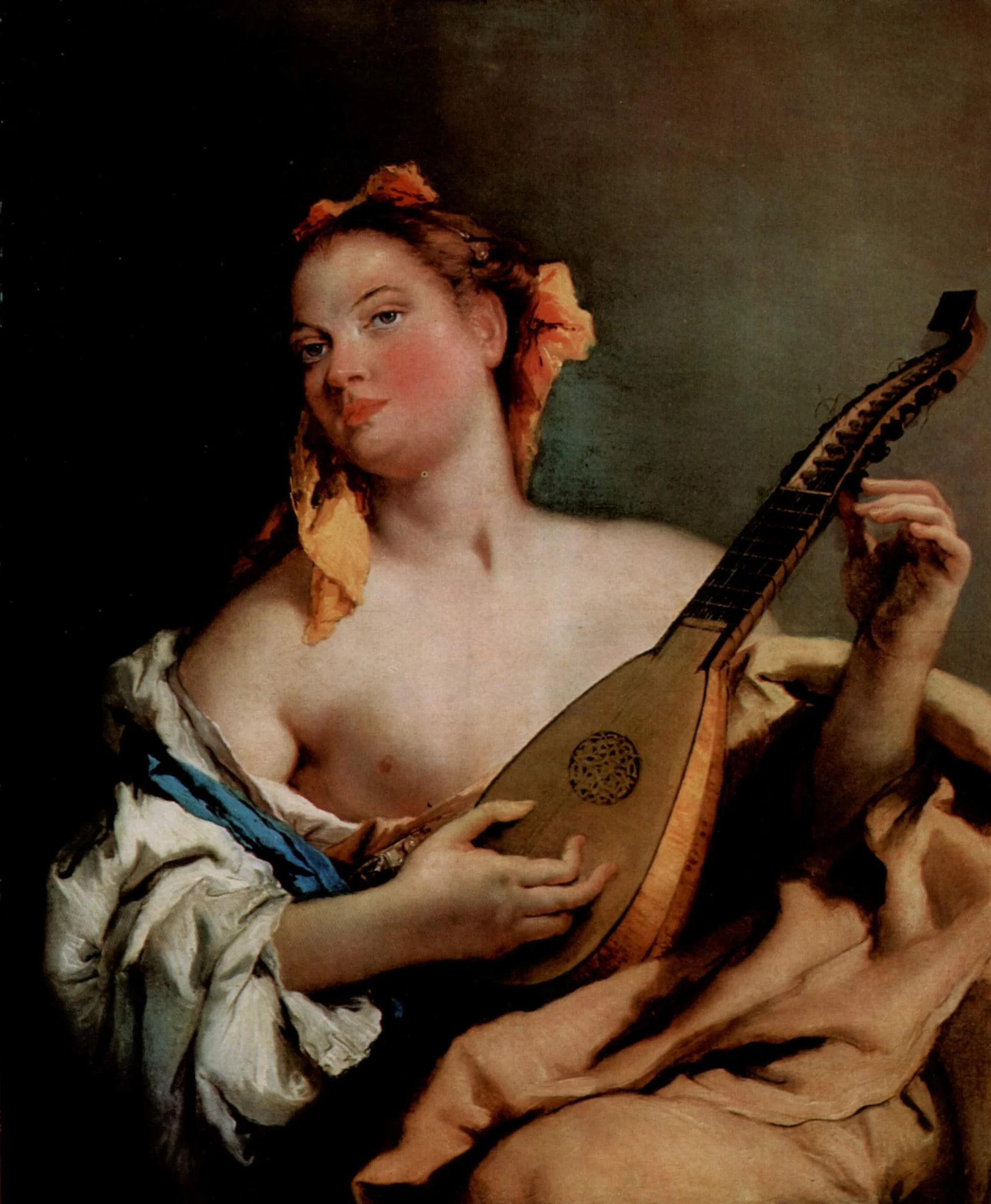 Woman with a Mandolin, detail