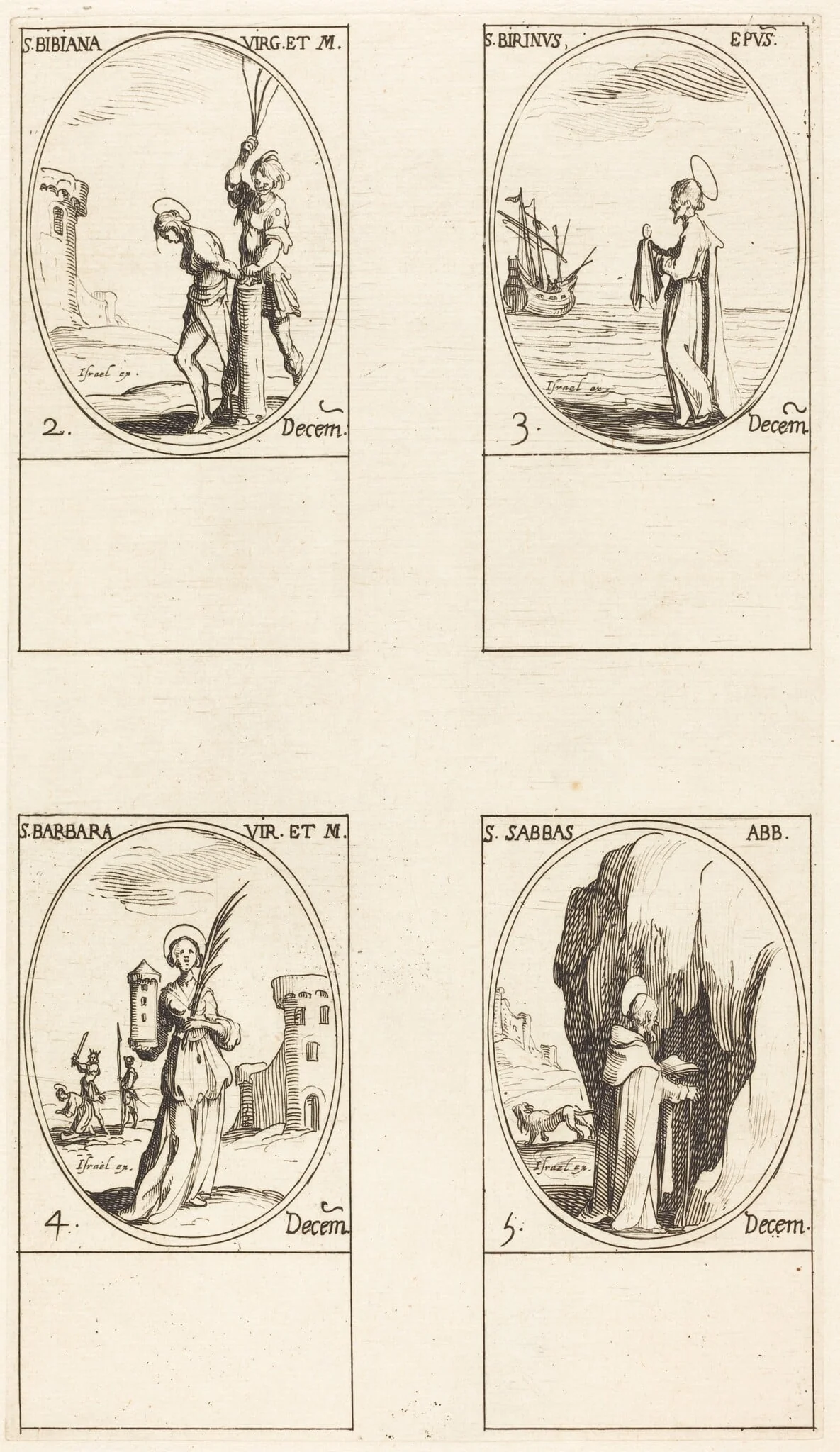 St. Bibiana; St. Birinus; St. Barbara; St. Sabbas, detail