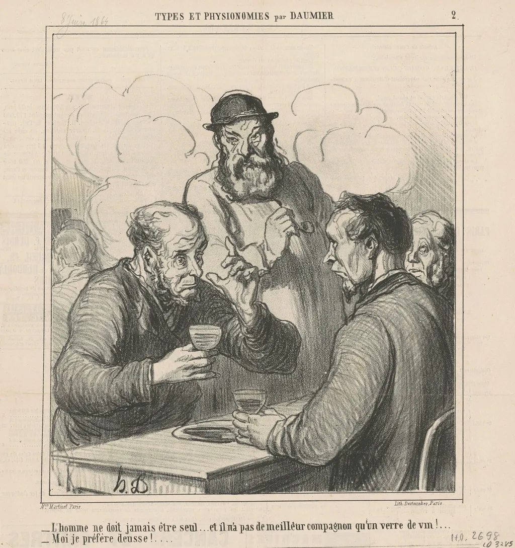 Un philosophe, by Honoré Daumier, ink, 1864