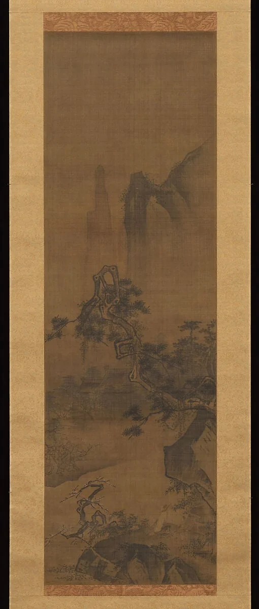 南宋 佚名 賞梅圖 軸|Scholar admiring plum blossoms, detail