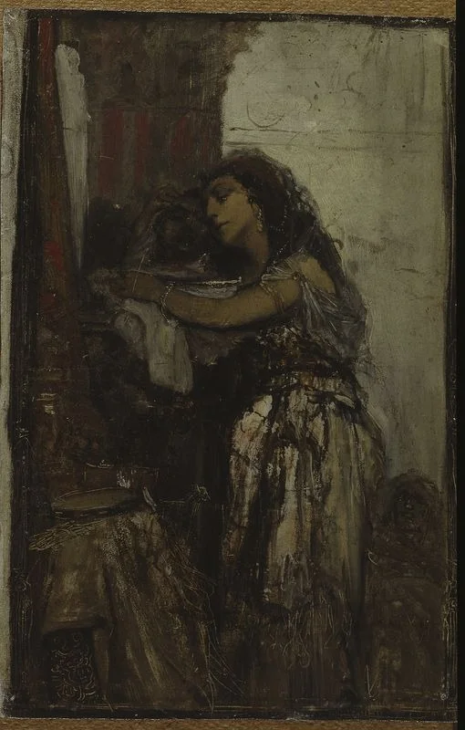 Salome with the head of St. John, sketch, detail