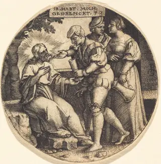 To Give Drink to the Thirsty, by Georg Pencz, ink, 1525