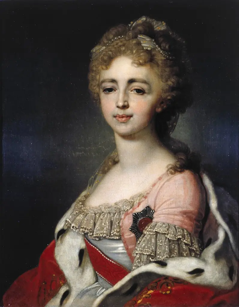 Portrait of Grand Duchess Alexandra Pavlovna of Russia (1783-1801), by Vladimir Borovikovsky, oil, 1800