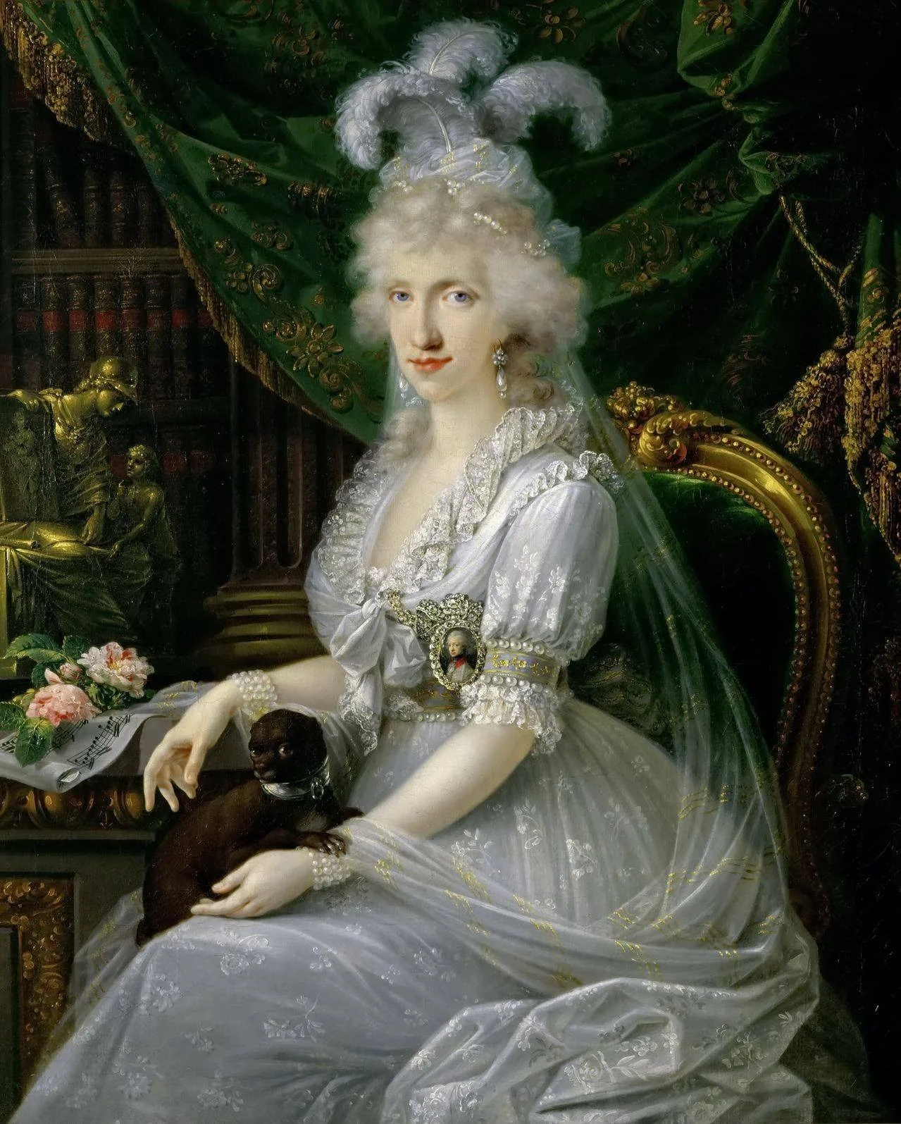 Luisa Maria Amelia Teresa of Naples and Sicily, Princess of Naples and Sicily (1773-1802), Grand Duchess Consort of Tuscany, wife of Archduke Ferdinand III of Tuscany, detail
