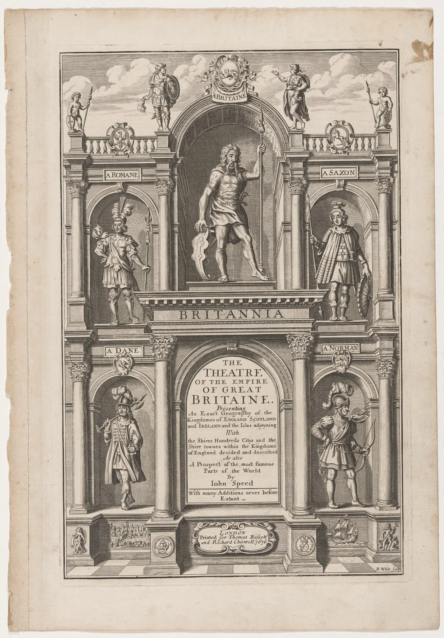 Title Page to "The Theatre of the Empire of Great Britaine" by John Speed, detail