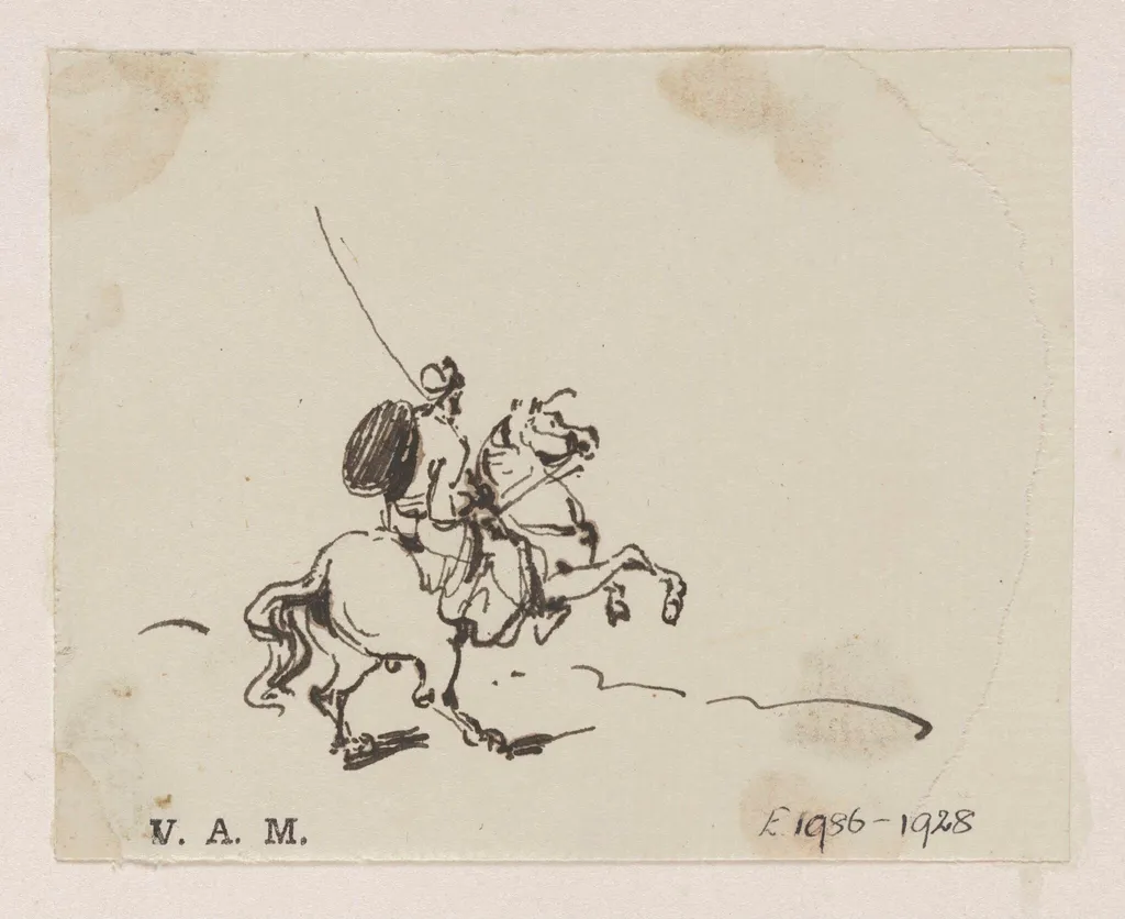 An Indian soldier on a horse, by George Chinnery, 16
