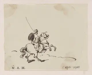 An Indian soldier on a horse, by George Chinnery, 16