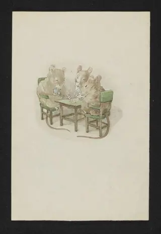 A game of cards, by Beatrix Potter, watercolor, 1893