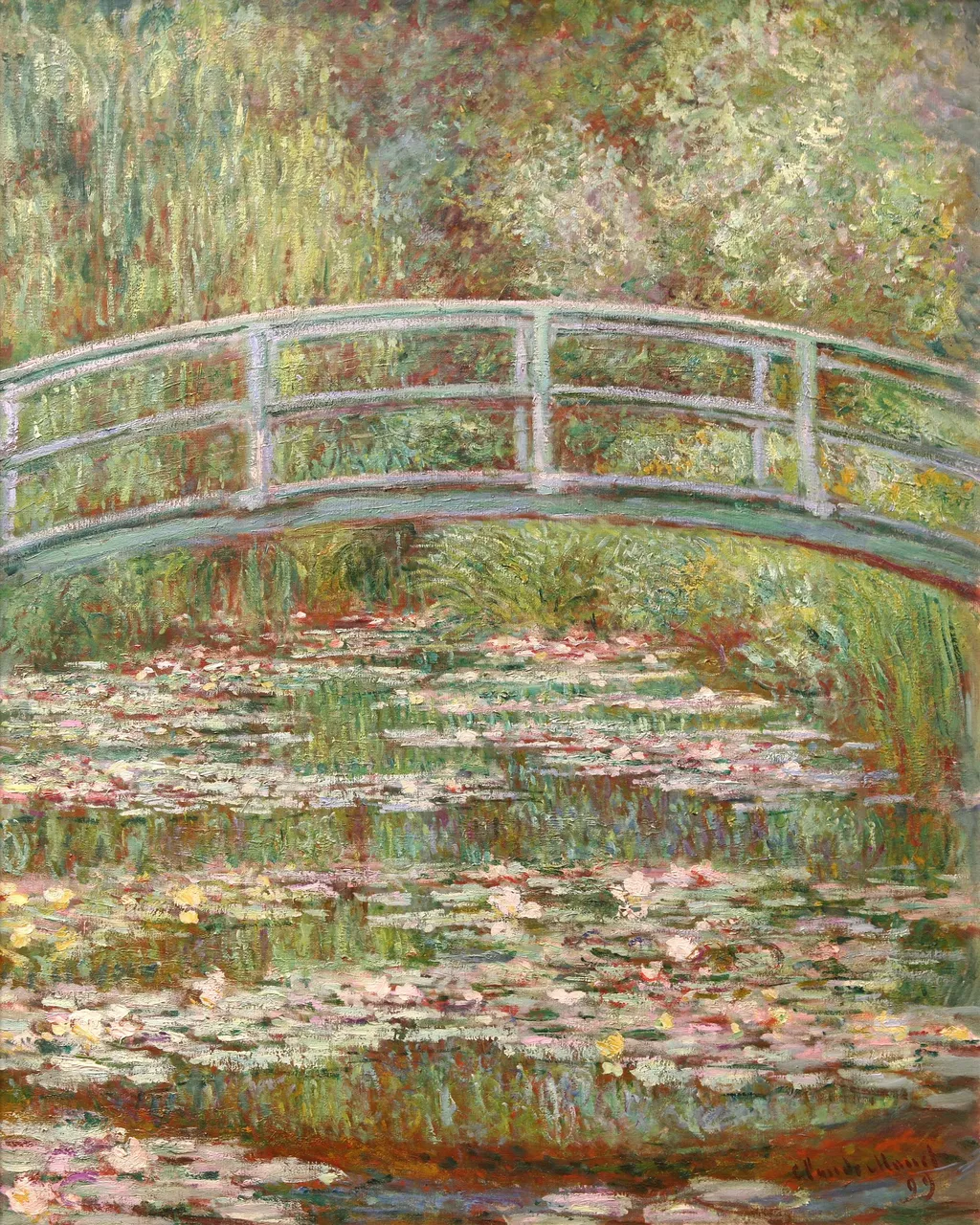 Bridge over a Pond of Water Lilies, by Claude Monet, oil, 1900