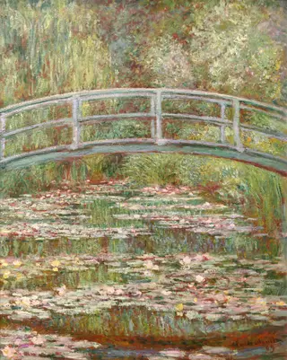 Bridge over a Pond of Water Lilies, by Claude Monet, oil, 1900