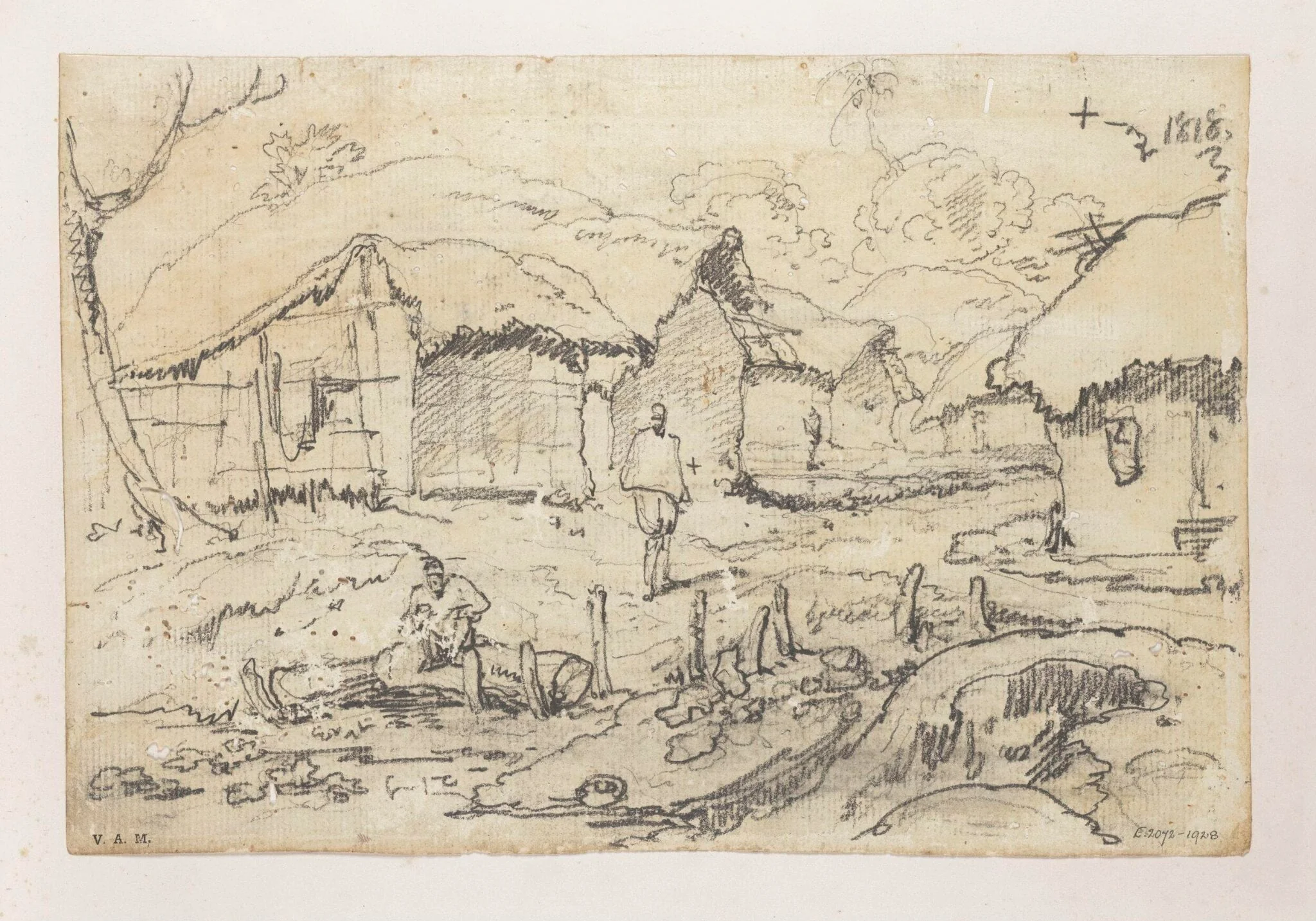 A village street, Bengal, detail