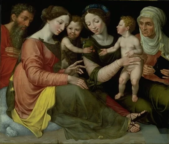 The Holy Family with the Infant St John, St Elizabeth and St Anna, detail