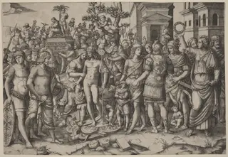 Triumph, by Marcantonio Raimondi, ink, 1507