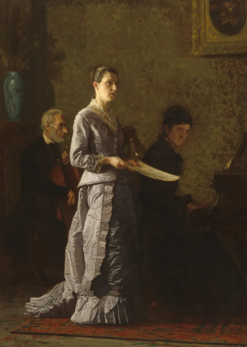 Singing a Pathetic Song, by Thomas Eakins, oil, 1881