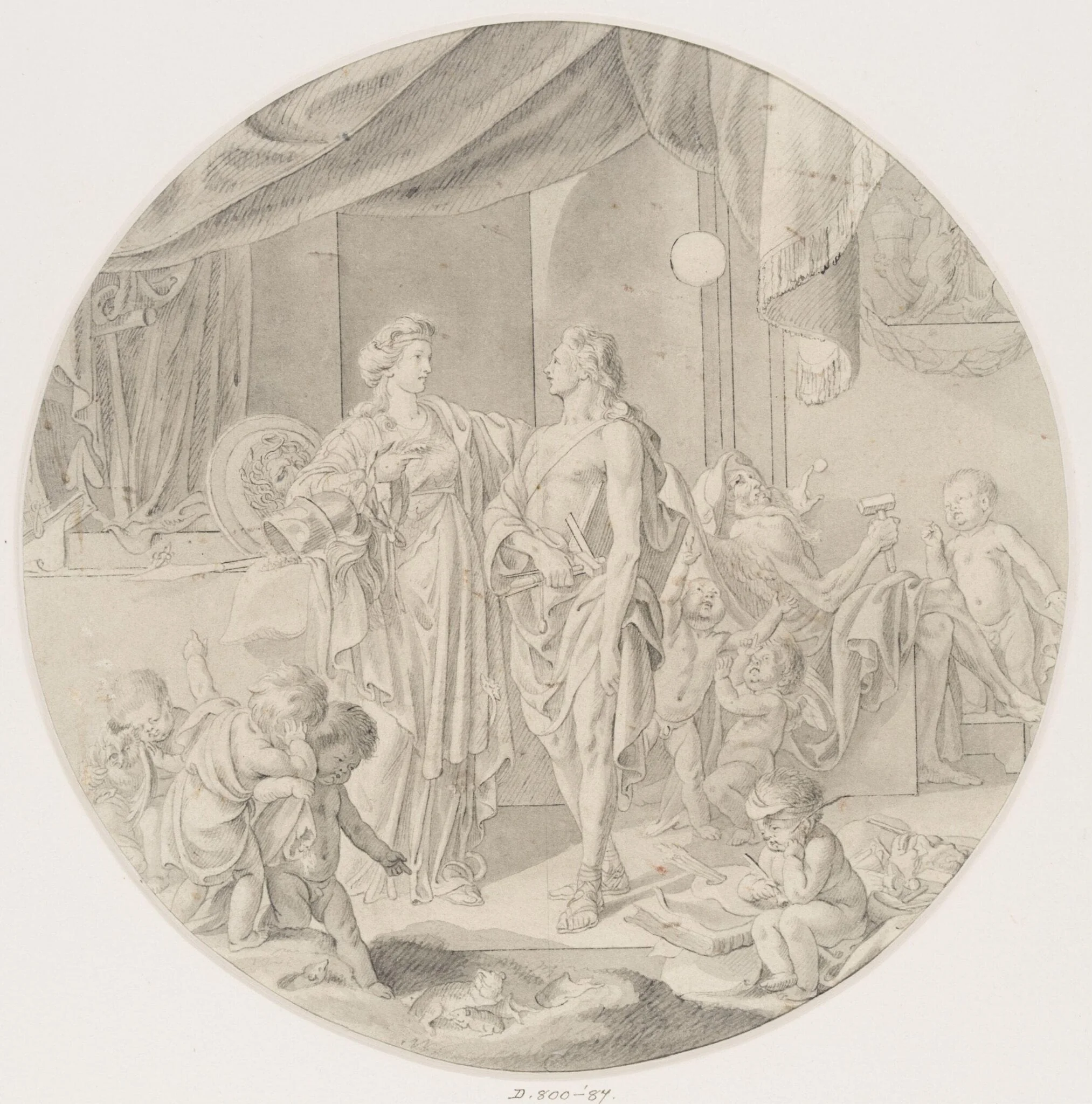 Minerva encouraging the Arts, detail