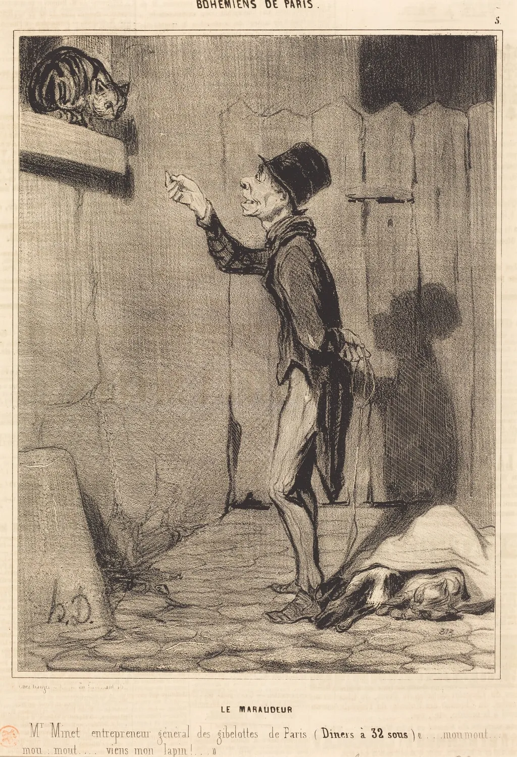 Le Maraudeur, by Honoré Daumier, ink, 1841