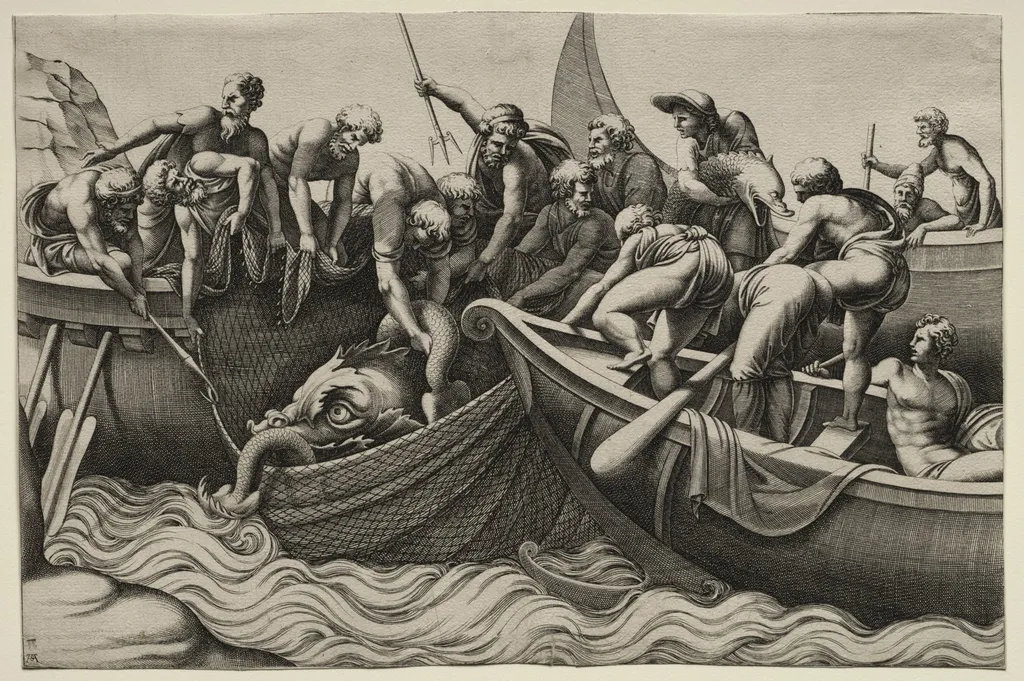 The Haul of Monstrous Fish, by Adamo Scultori, 1504