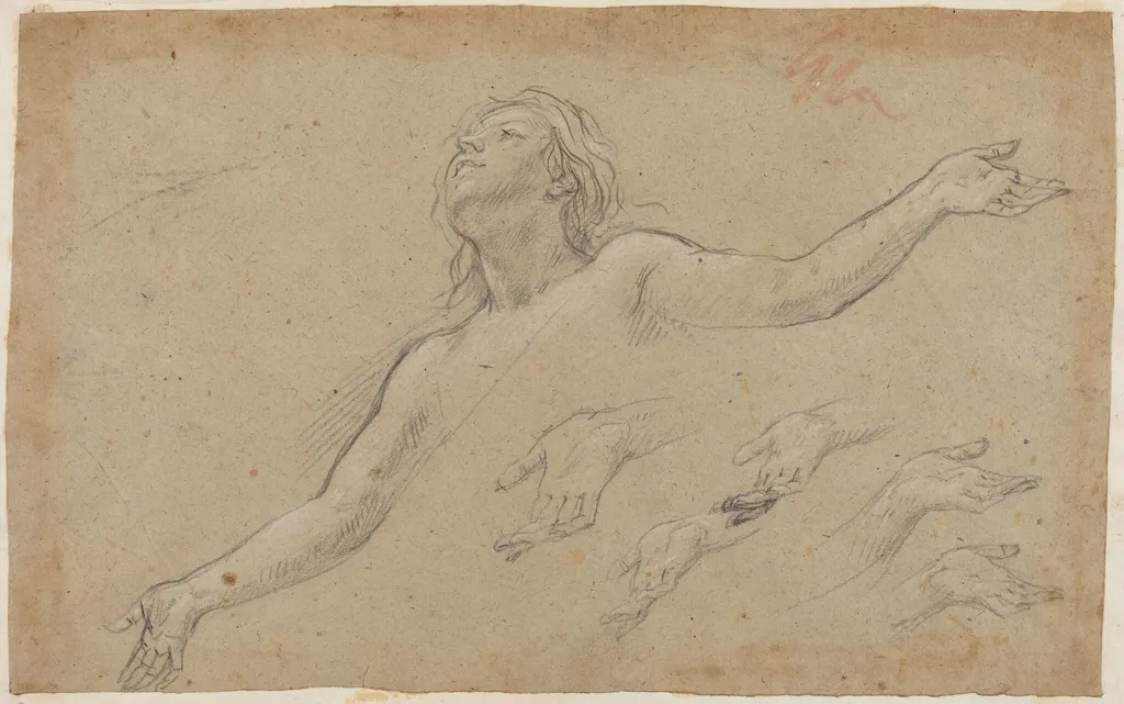 Ascension of the Magdalene, by Baldassare Franceschini, chalk, 1654