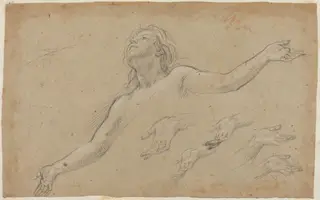 Ascension of the Magdalene, by Baldassare Franceschini, chalk, 1654