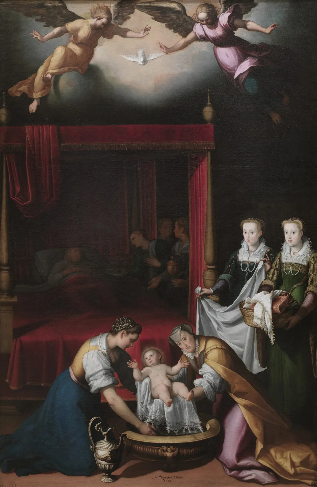 The Birth of the Virgin, by Juan Pantoja de la Cruz, oil, 1603