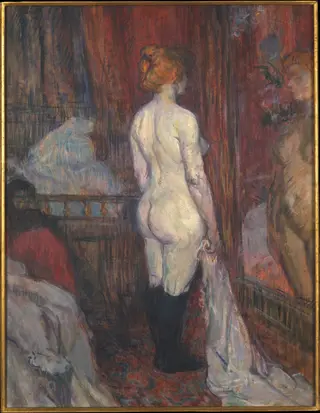 Woman before a Mirror, by Henri de Toulouse-Lautrec, oil, 1899