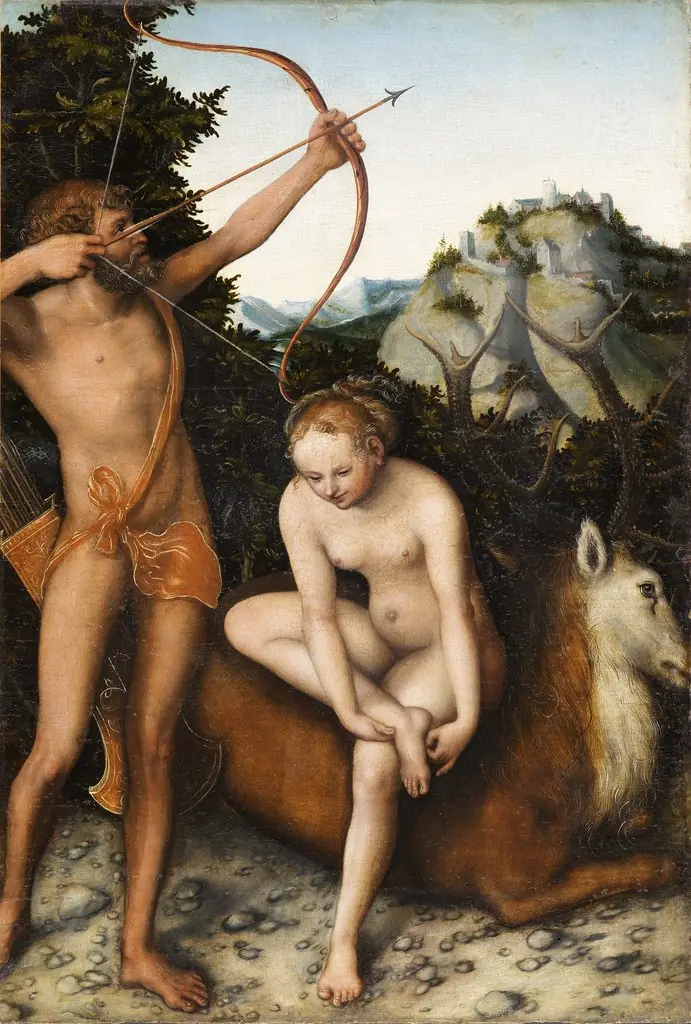 Apollo and Diana, by Lucas Cranach the Elder, oil, 1530