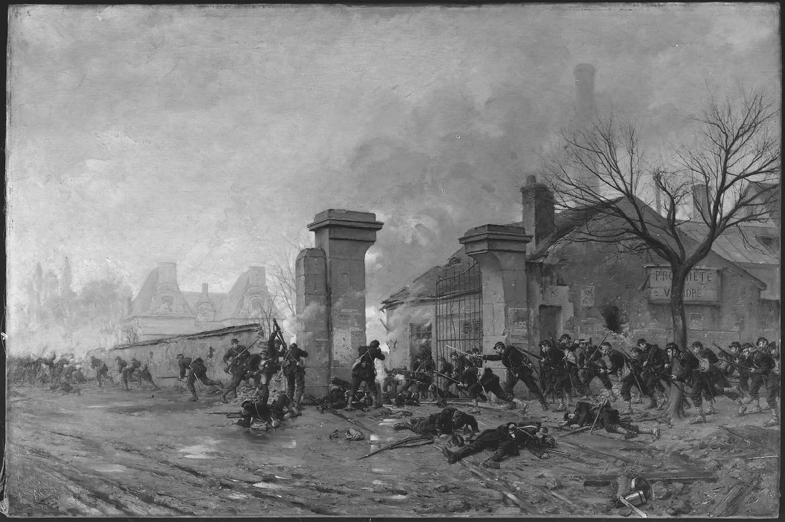 Skirmish on the Outskirts of Paris during Franco-Prussian War, detail