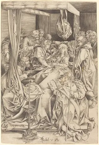 The Death of the Virgin, by Israhel van Meckenem, ink, 1485
