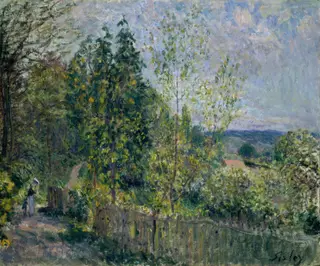 The Road in the Woods, by Alfred Sisley, oil, 1879