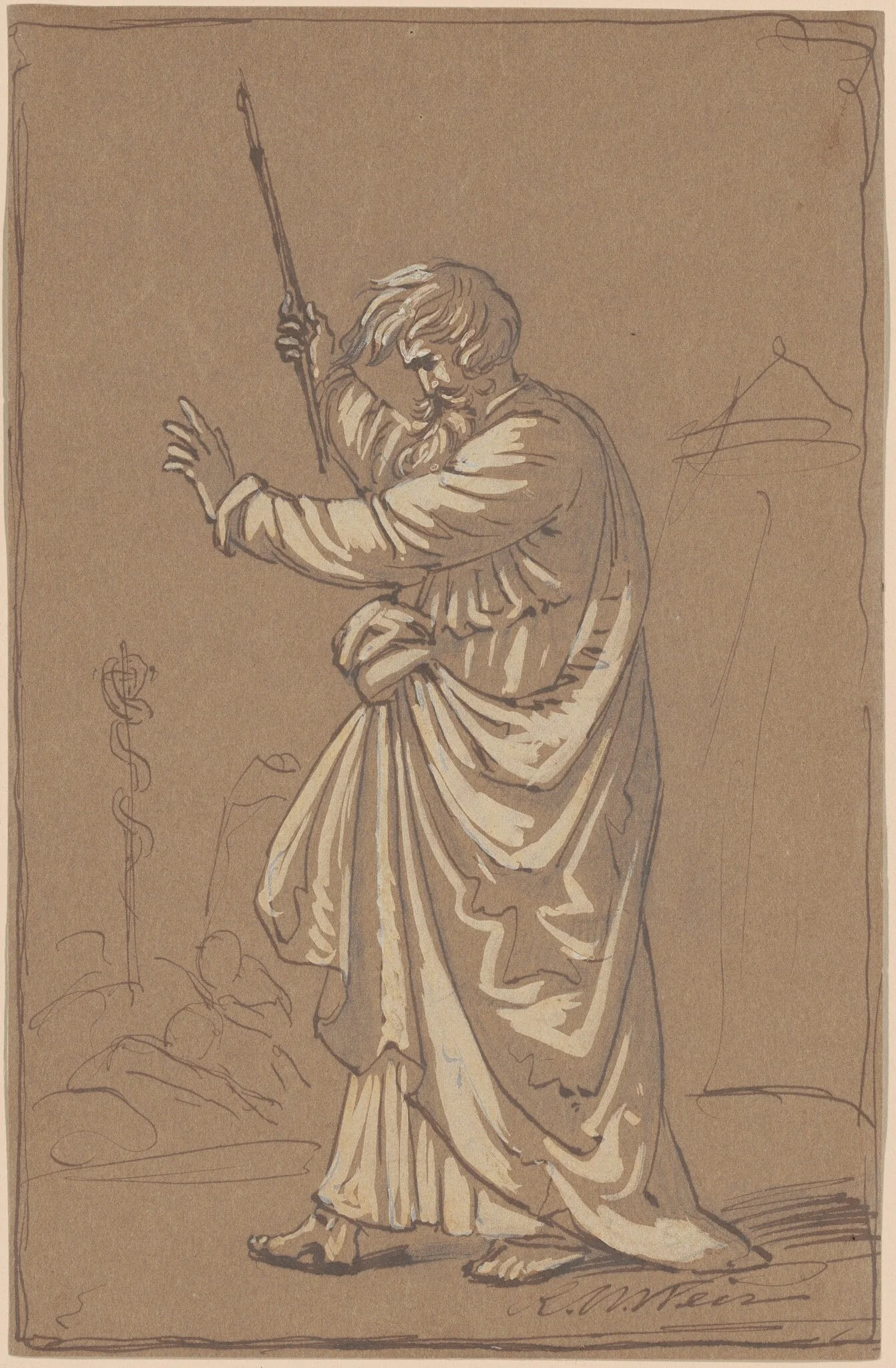 Aaron Converting His Staff into a Serpent, detail