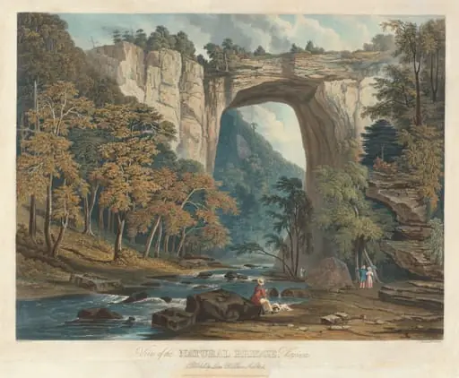 View of the Natural Bridge, by William James Bennett, ink, 1835