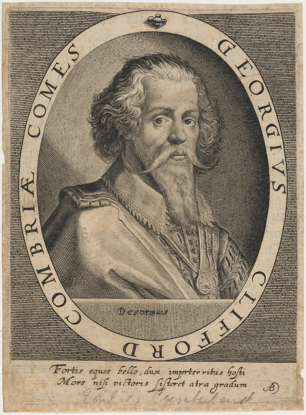 George Clifford, Third Earl of Cumberland, by Magdalena van de Passe, ink, 1620