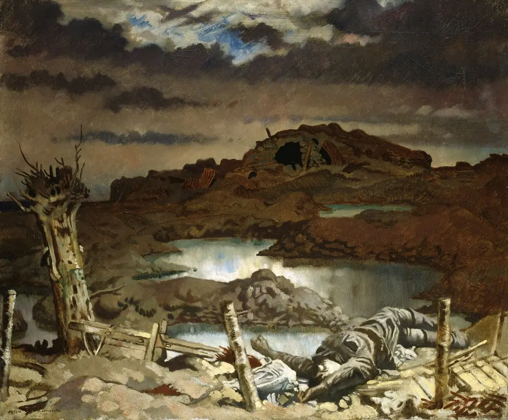 Zonnebeke, by William Orpen, oil, 1918