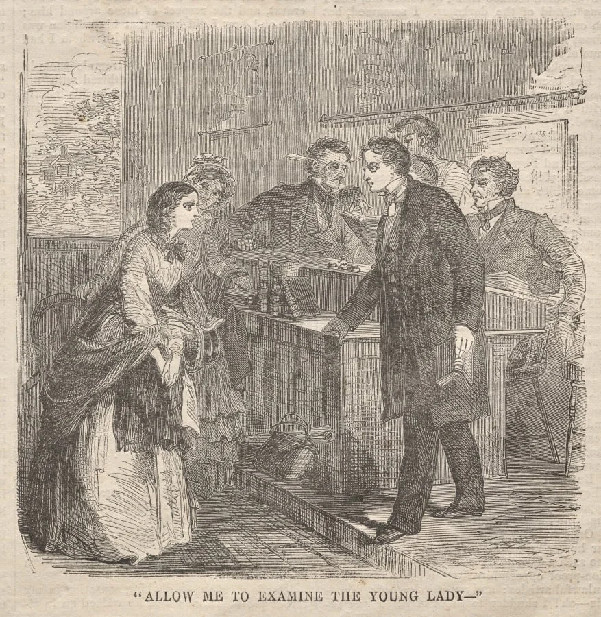 "Allow Me to Examine the Young Lady", detail