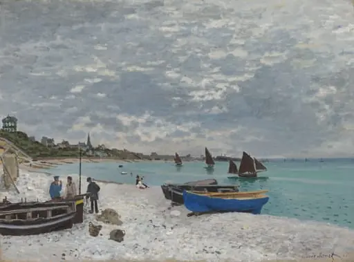 The Beach at Sainte-Adresse, by Claude Monet, oil, 1867