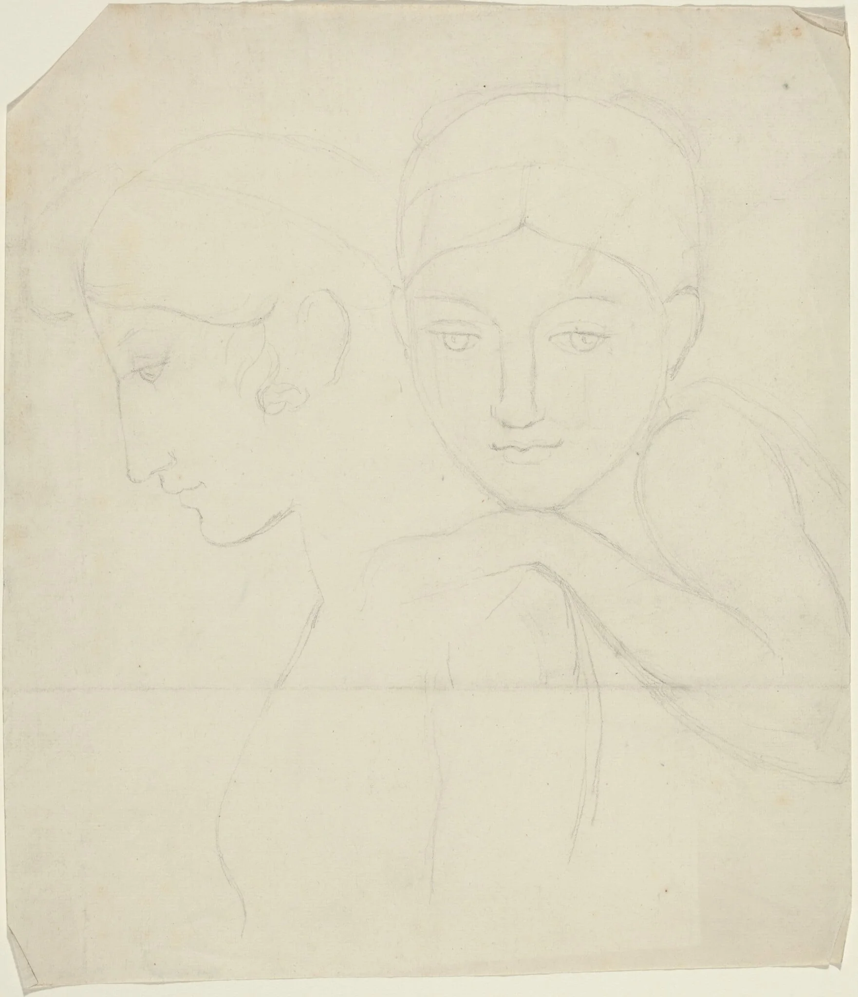 Two Women's Heads, detail