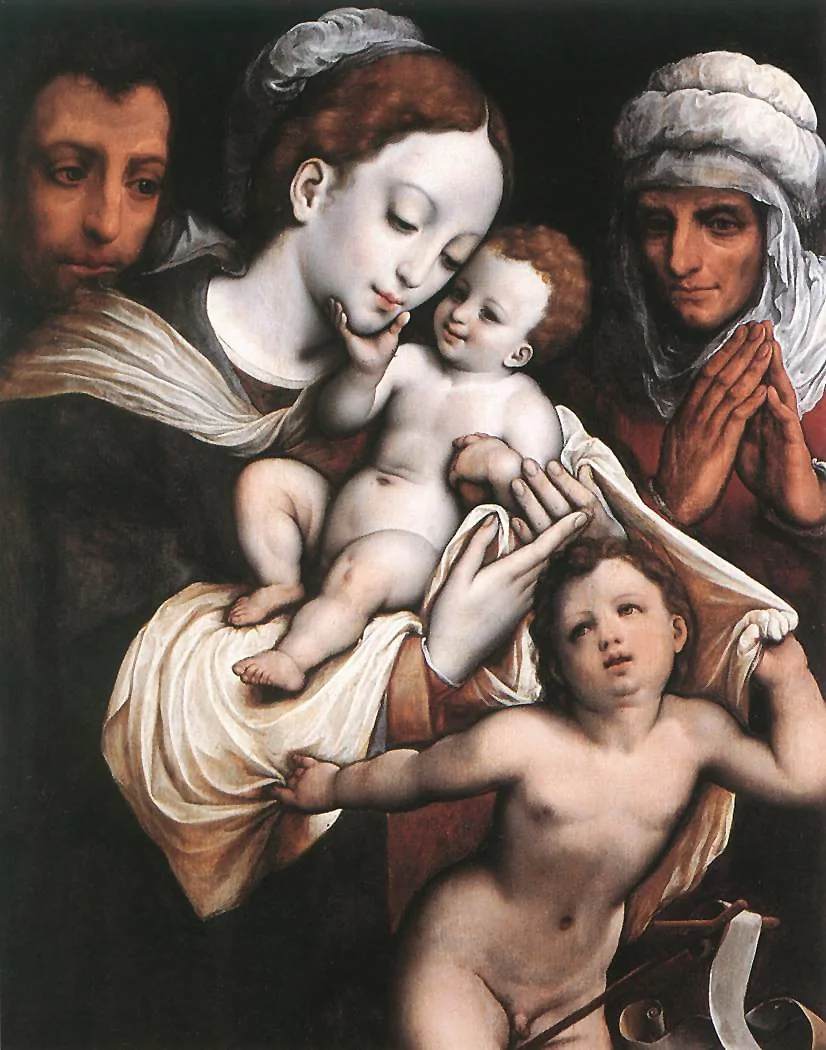 Holy Family with Elisabeth and John the Baptist, detail