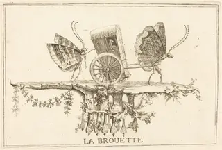 La Brouette (The Paltry Coach), by Charles Germain de Saint-Aubin, ink, 1748