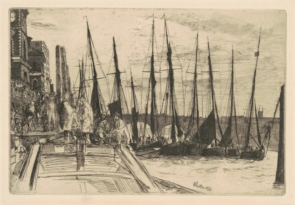 Billingsgate, by James McNeill Whistler, ink, 1859