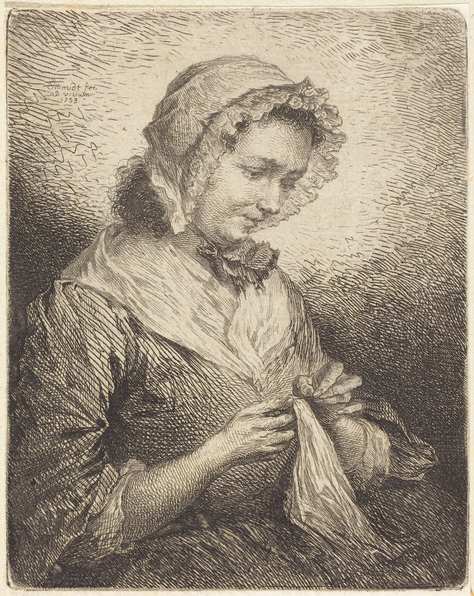 The Artist's Wife Sewing, detail