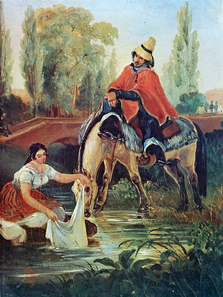 The Huaso and the Washerwoman, detail