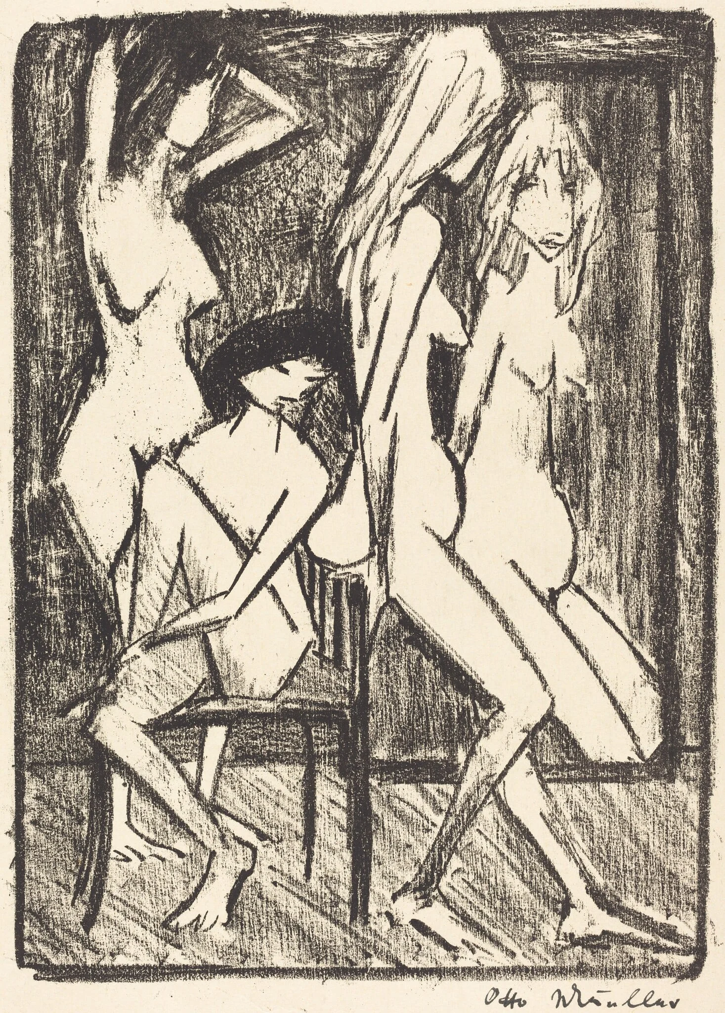Three Girls in front of a Mirror (Drei Madchen vor dem Speigel), detail