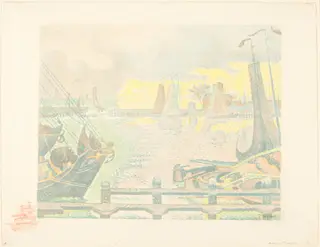 Boats at Flushing (Bateaux à Flessingue), by Paul Signac, ink, 1895