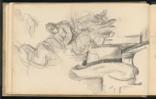 Studies Including a Straw Hat, by Paul Cézanne, graphite, 1896